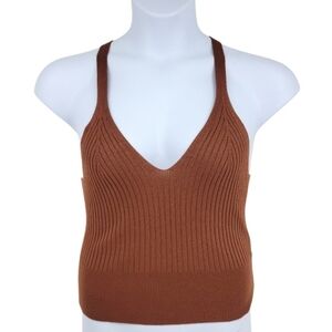 Abercrombie & Fitch Womens Brown Sweater V-Neck Tank Size‎ Xl